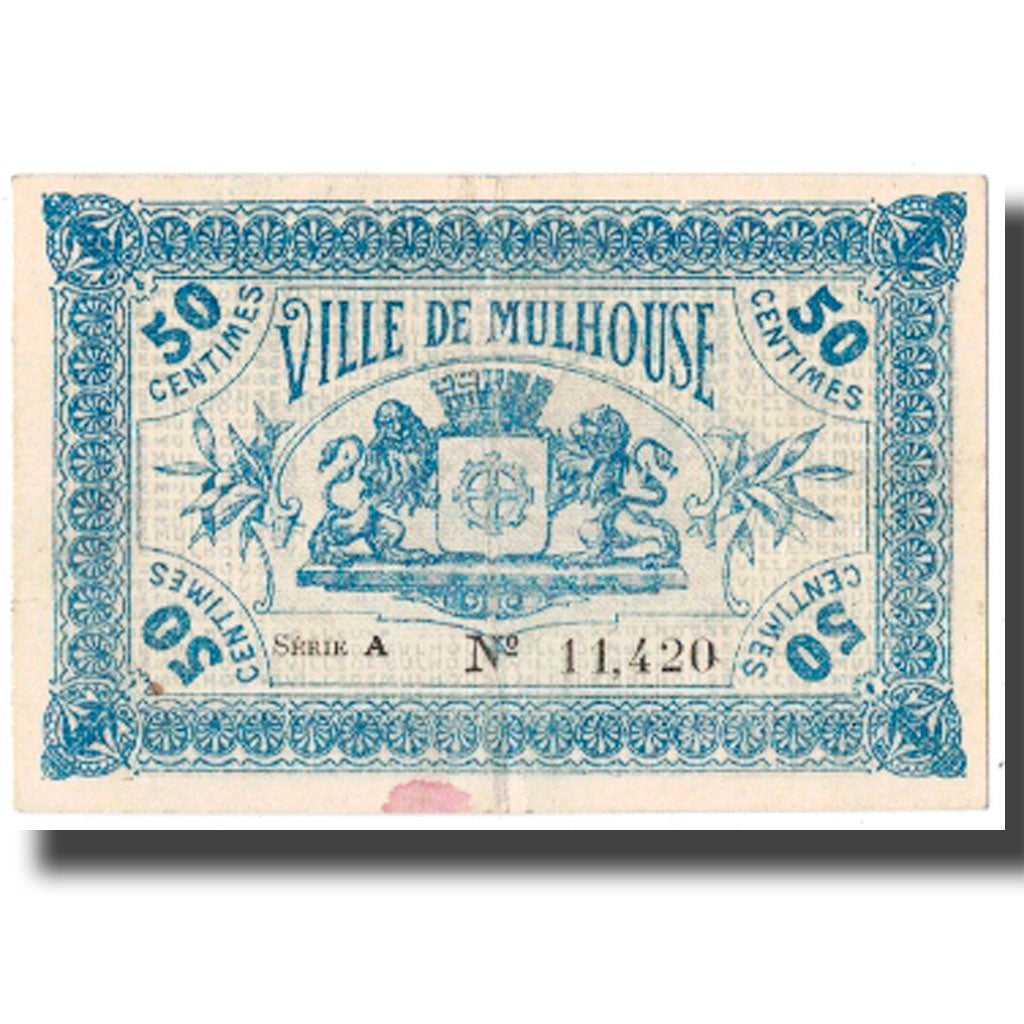 France, Mulhouse, 50 Centimes, 1918, AU(50-53), Pirot:132-1