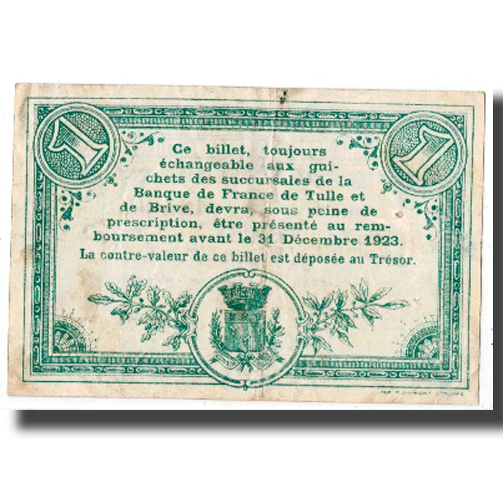 France, Tulle, 1 Franc, EF(40-45), Pirot:126-2