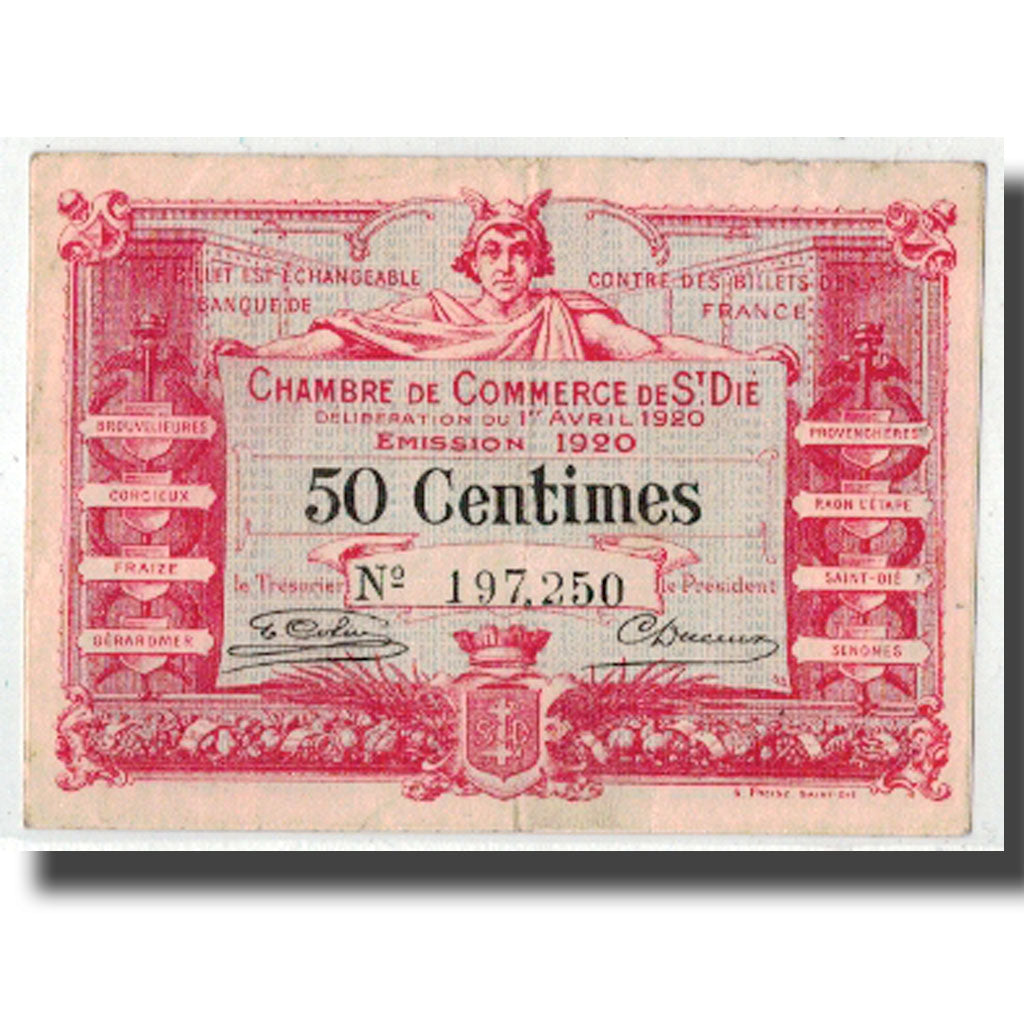 France, Saint-Dié, 50 Centimes, 1920, VF(30-35), Pirot:112-16