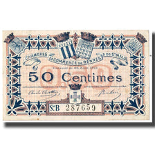France, Rennes et Saint-Malo, 50 Centimes, 1915, EF(40-45), Pirot:105-13