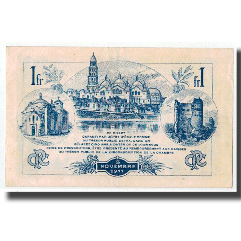 France, Perigueux, 1 Franc, 1917, AU(50-53), Pirot:98-23