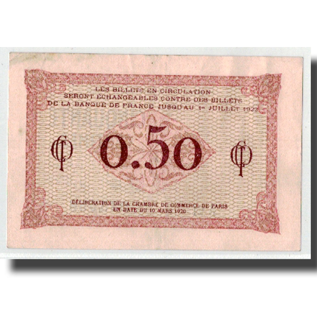 France, Paris, 50 Centimes, 1920, AU(50-53), Pirot:97-10
