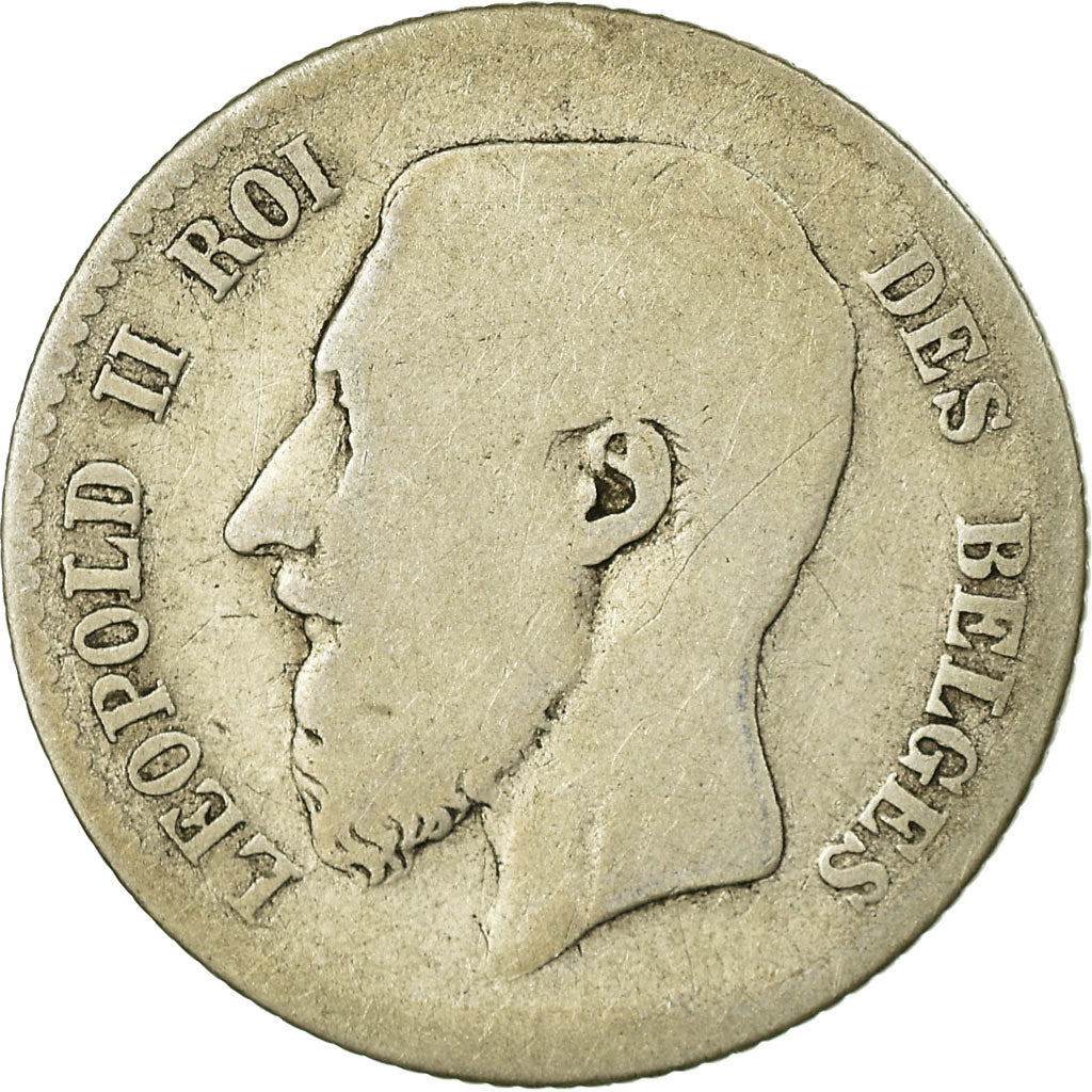 Coin, Belgium, Leopold II, Franc, 1867, VG(8-10), Silver, KM:28.1