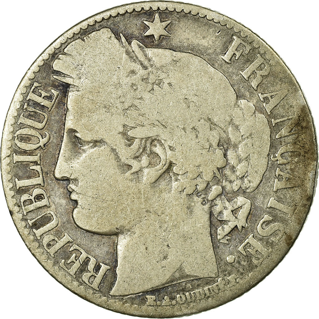 Monnaie, France, Cérès, Franc, 1872, Paris, B, Argent, Gadoury:465a, KM:822.1