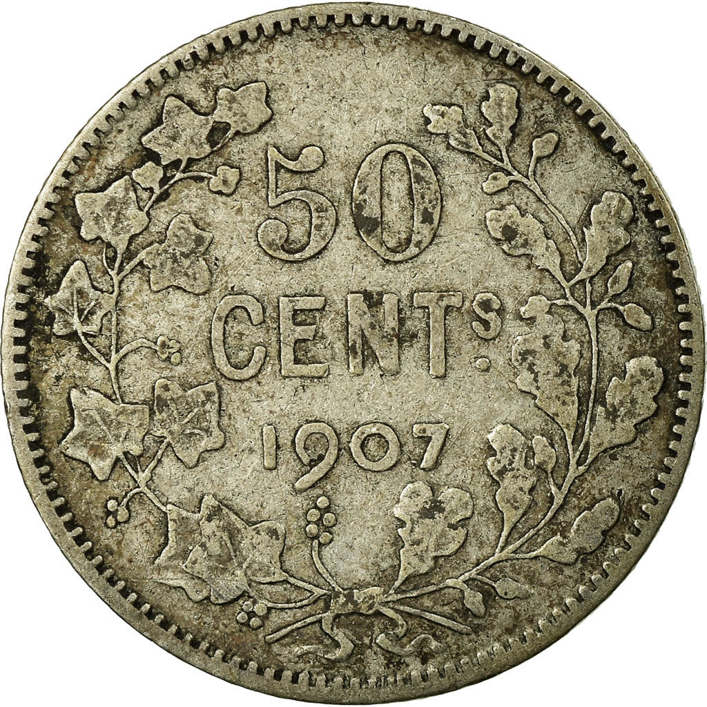 Coin, Belgium, 50 Centimes, 1907, F(12-15), Silver, KM:60.1