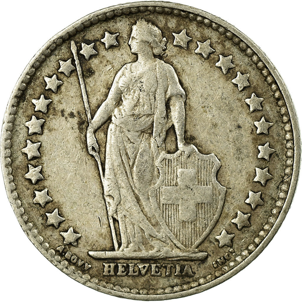 Coin, Switzerland, 1/2 Franc, 1910, Bern, VF(30-35), Silver, KM:23