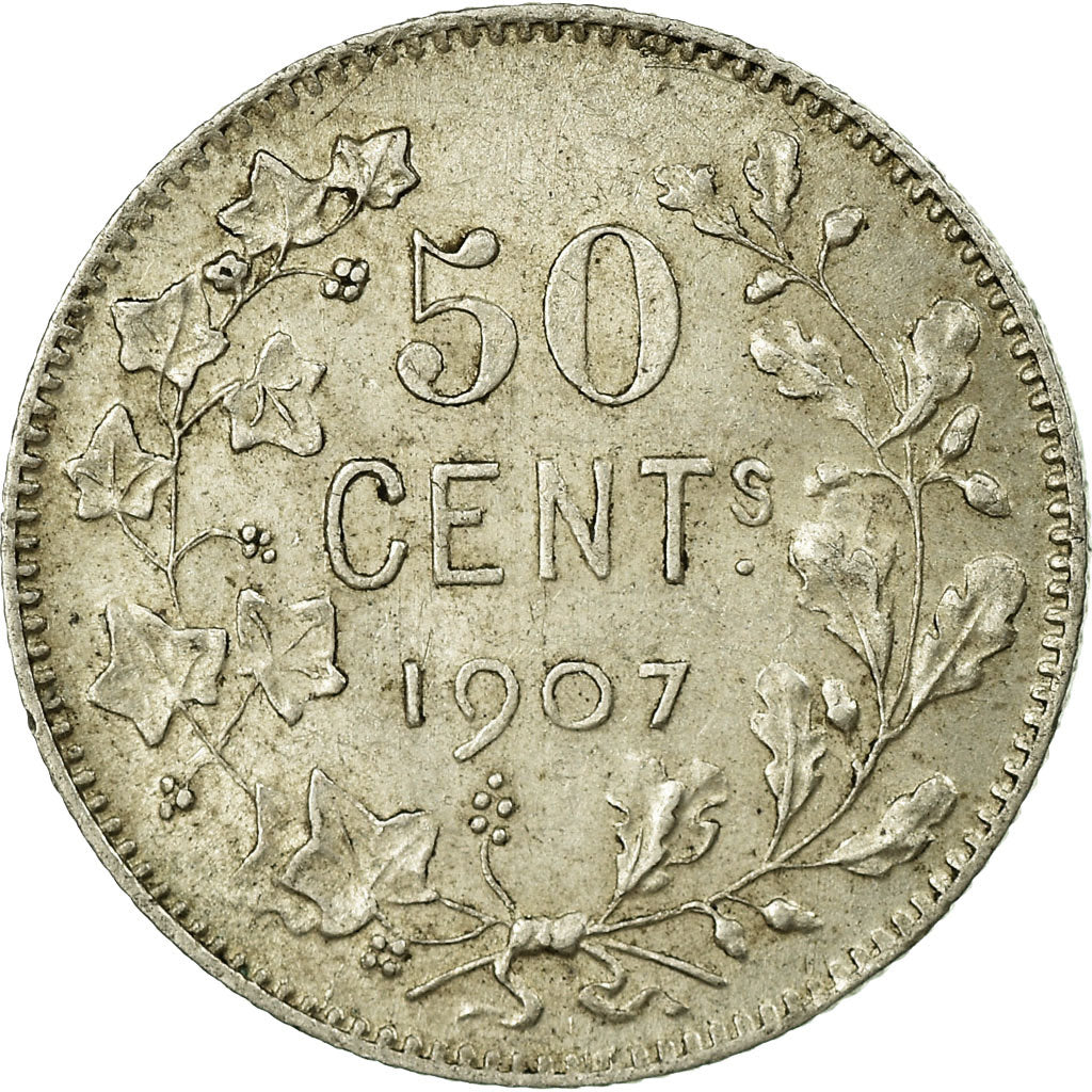 Coin, Belgium, 50 Centimes, 1907, AU(50-53), Silver, KM:60.1