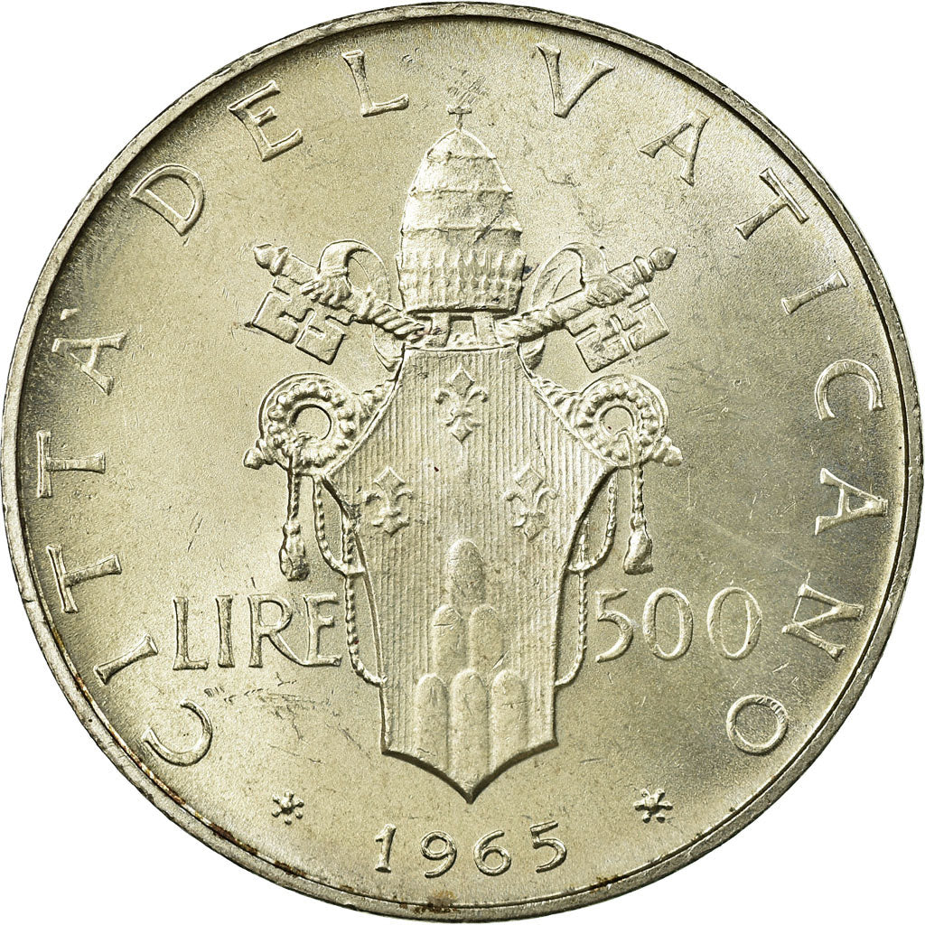 Coin, VATICAN CITY, Paul VI, 500 Lire, 1965, MS(64), Silver, KM:83.2