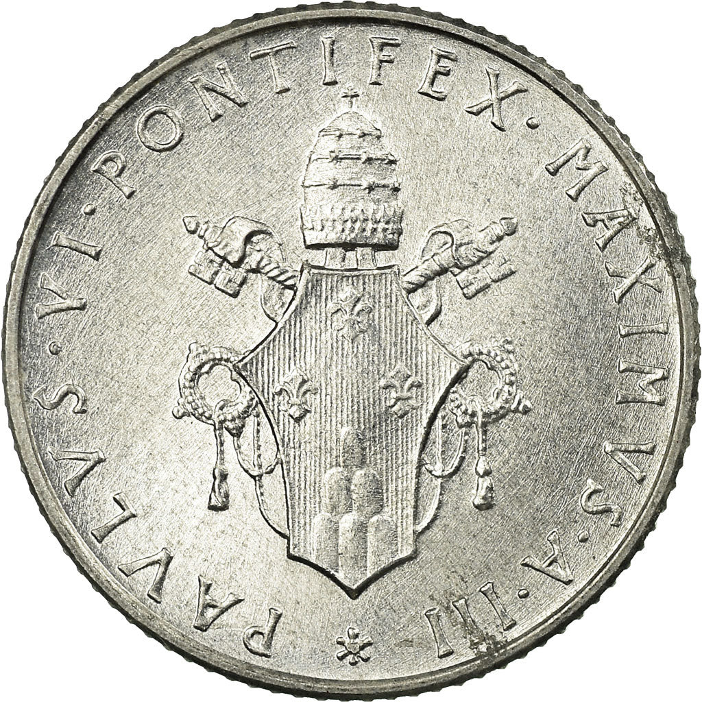 Coin, VATICAN CITY, Paul VI, 2 Lire, 1965, MS(64), Aluminum, KM:77.2