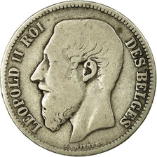 Coin, Belgium, Leopold II, 2 Francs, 2 Frank, 1867, F(12-15), Silver, KM:30.1