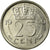 Moneda, Países Bajos, Juliana, 25 Cents, 1966, MBC+, Níquel, KM:183