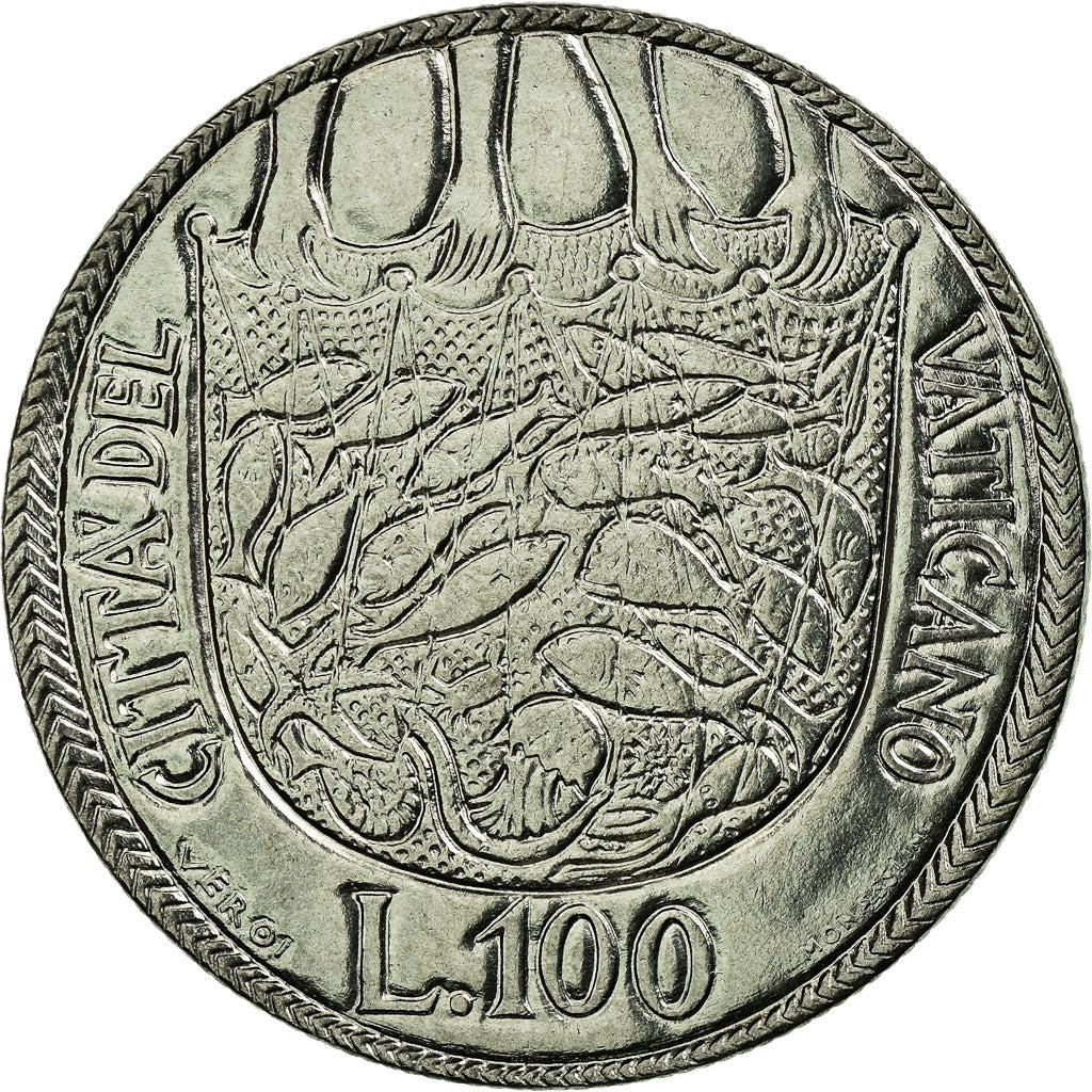 Münze, Vatikanstadt, Paul VI, 100 Lire, 1975, Roma, UNZ+, Stainless Steel
