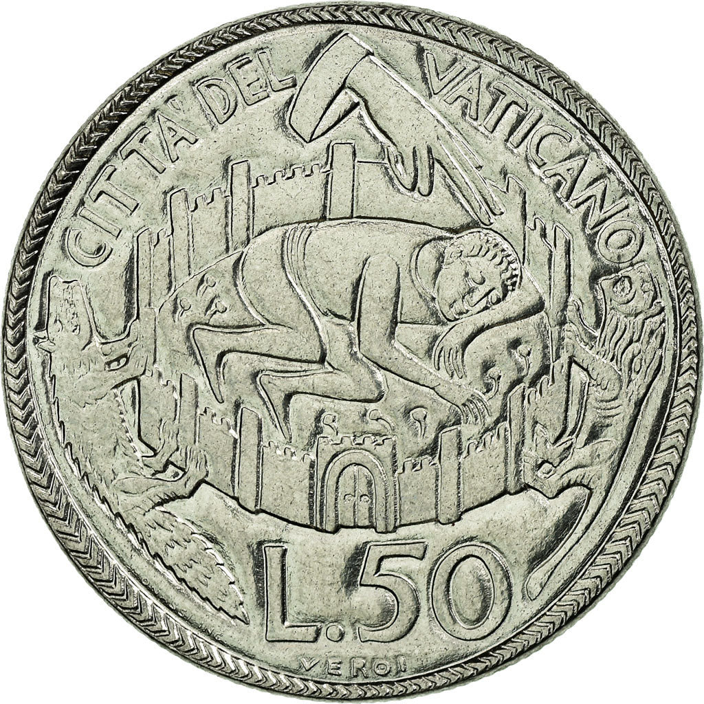 Munten, Vaticaanstad, Paul VI, 50 Lire, 1975, Roma, UNC, Stainless Steel, KM:129