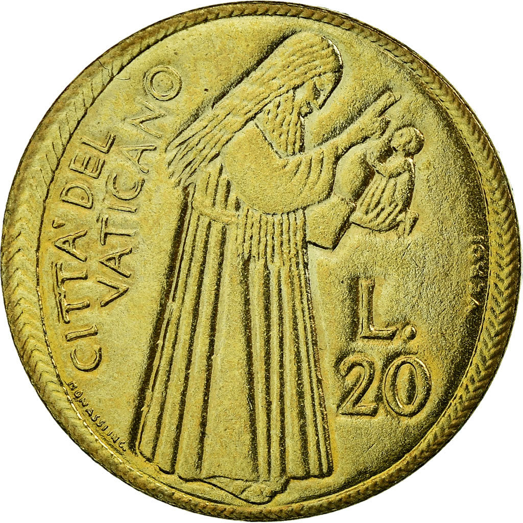 Coin, VATICAN CITY, Paul VI, 20 Lire, 1975, Roma, MS(64), Aluminum-Bronze