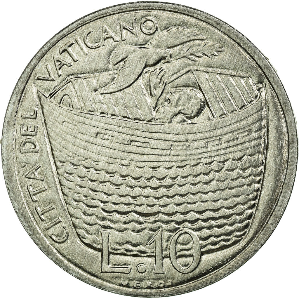 Coin, VATICAN CITY, Paul VI, 10 Lire, 1975, Roma, MS(64), Aluminum, KM:127