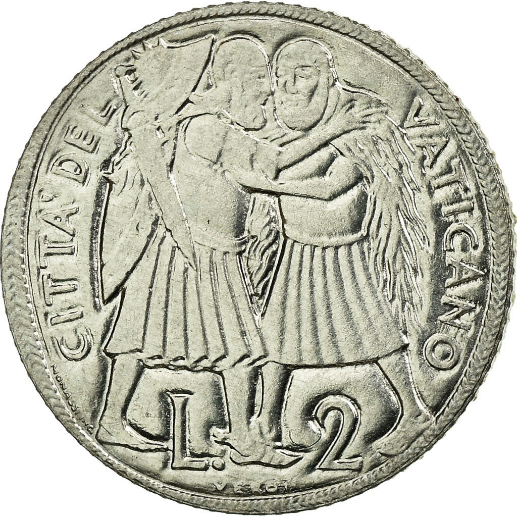 Munten, Vaticaanstad, Paul VI, 2 Lire, 1975, Roma, UNC, Aluminium, KM:125