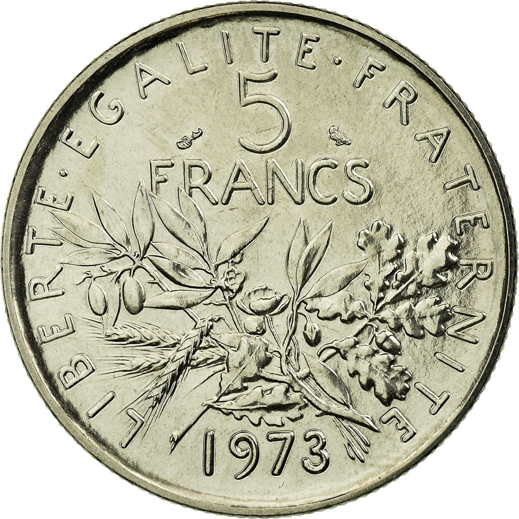 Coin, France, Semeuse, 5 Francs, 1973, Paris, MS(63), Nickel Clad Copper-Nickel