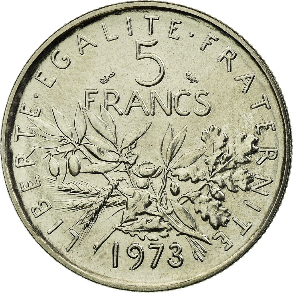 Coin, France, Semeuse, 5 Francs, 1973, Paris, MS(64), Nickel Clad Copper-Nickel