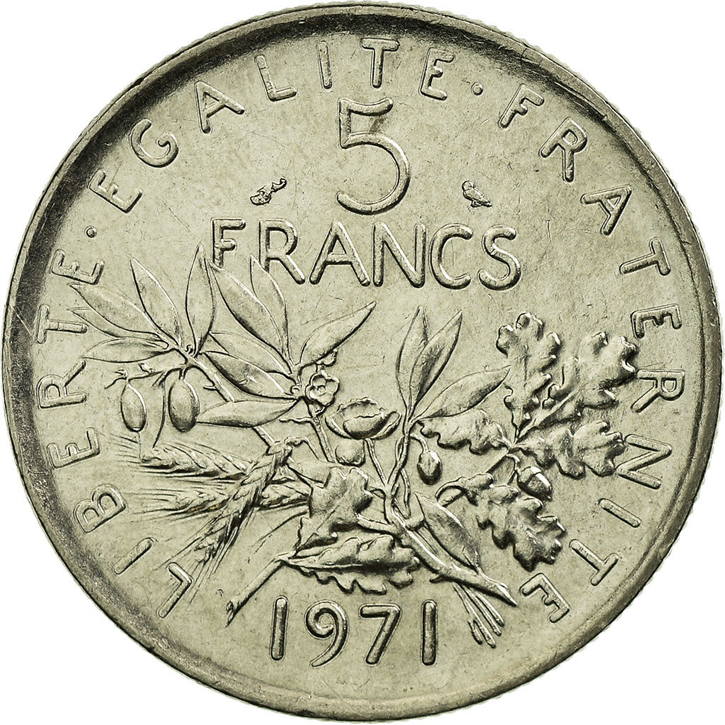 Münze, Frankreich, Semeuse, 5 Francs, 1971, Paris, VZ, Nickel Clad