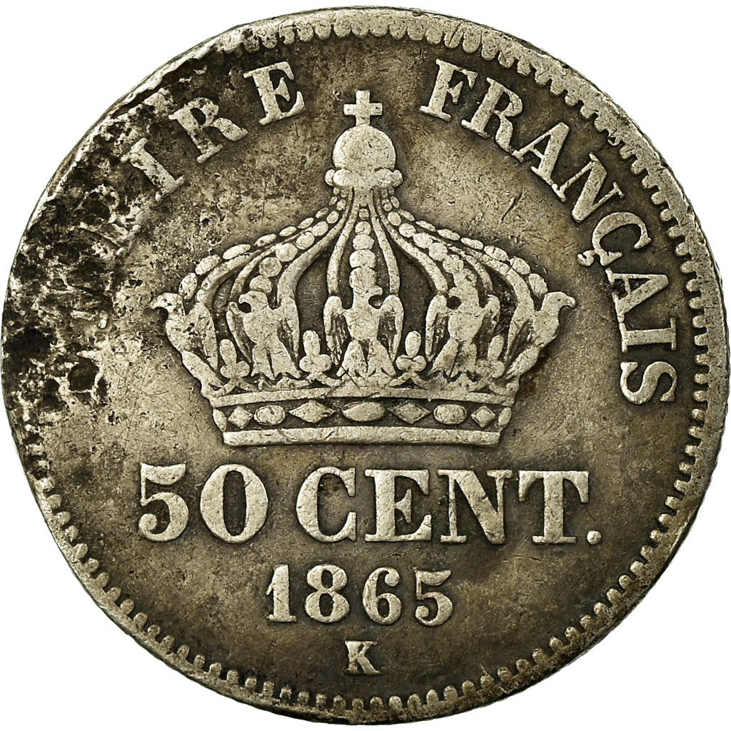 Coin, France, Napoleon III, Napoléon III, 50 Centimes, 1865, Bordeaux
