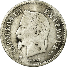 Moneda, Francia, Napoleon III, Napoléon III, 20 Centimes, 1867, Paris, BC