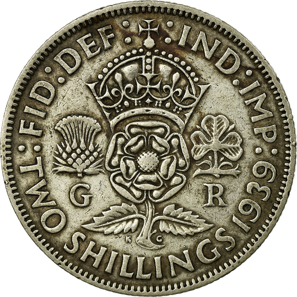 Coin, Great Britain, George VI, Florin, Two Shillings, 1939, VF(30-35), Silver
