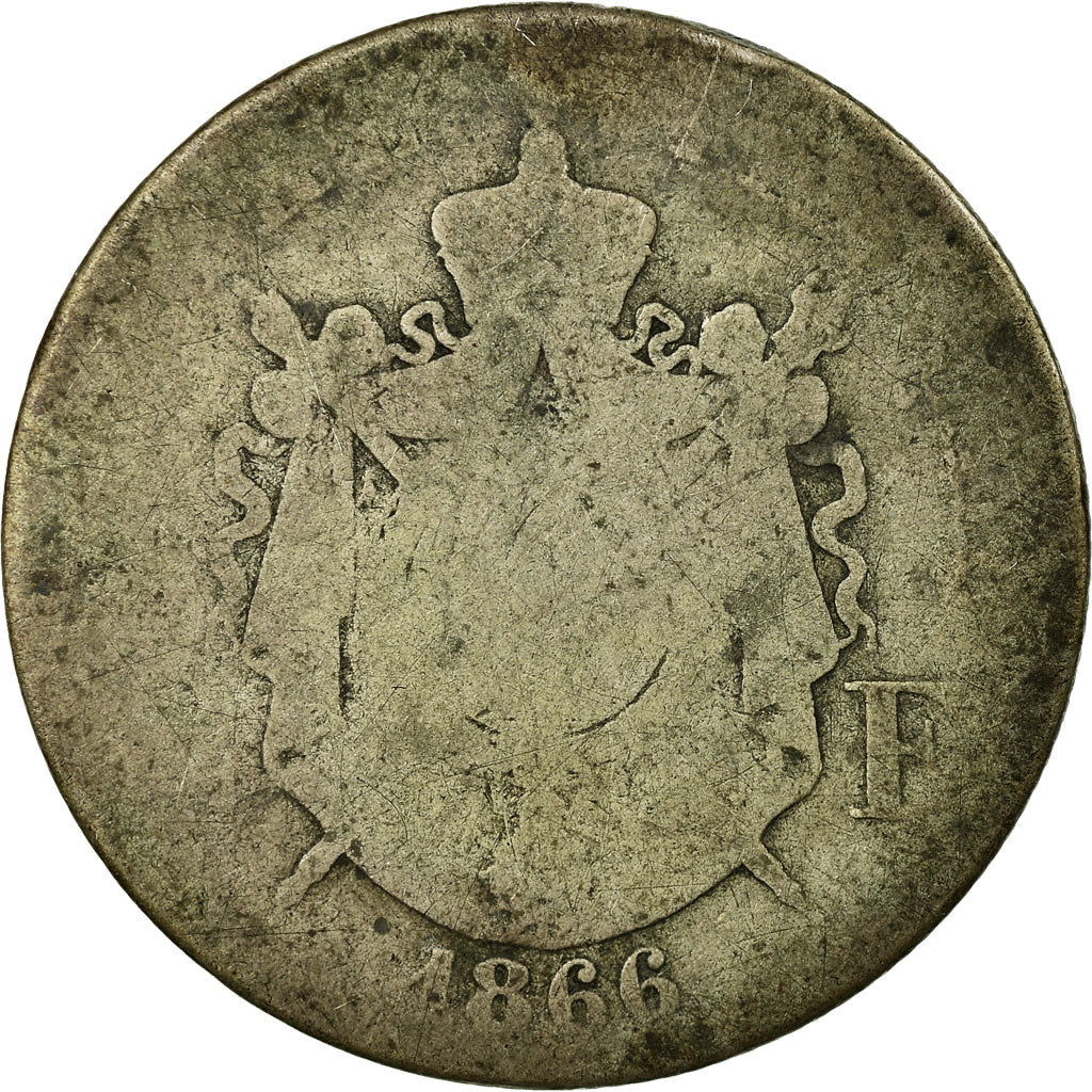 Monnaie, France, Napoleon III, Napoléon III, 2 Francs, 1866, Paris, B, Argent