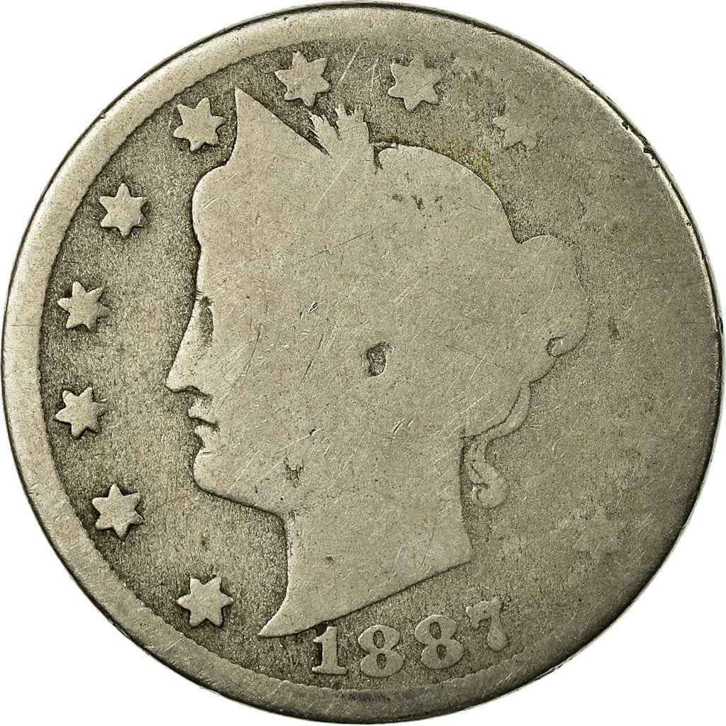 Münze, Vereinigte Staaten, Liberty Nickel, 5 Cents, 1887, U.S. Mint
