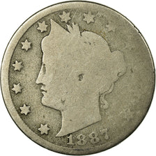 Münze, Vereinigte Staaten, Liberty Nickel, 5 Cents, 1887, U.S. Mint