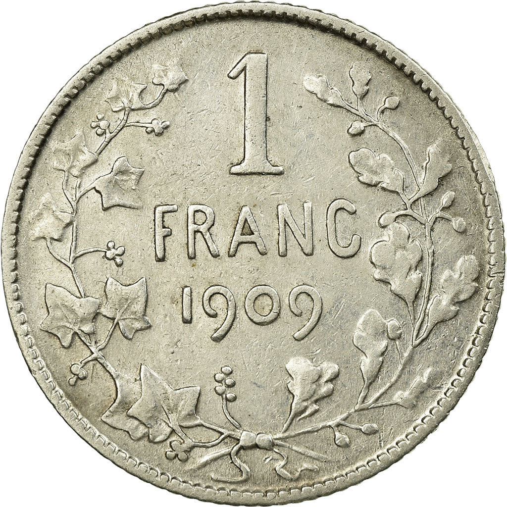Monnaie, Belgique, Franc, 1909, TB+, Argent, KM:56.1