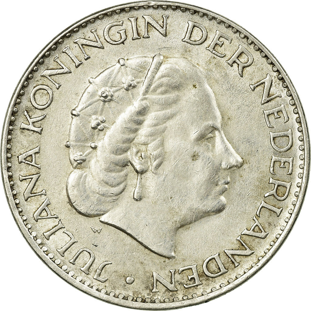 Munten, Nederland, Juliana, Gulden, 1965, ZF, Zilver, KM:184