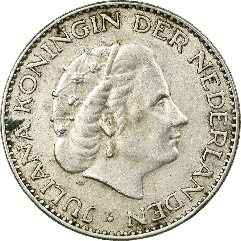 Coin, Netherlands, Juliana, Gulden, 1963, EF(40-45), Silver, KM:184