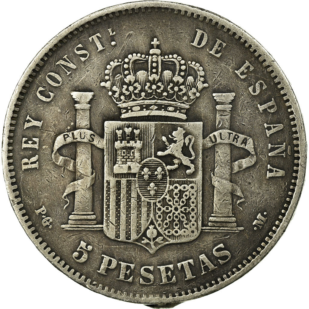Coin, Spain, Alfonso XIII, 5 Pesetas, 1892, Madrid, VF(20-25), Silver, KM:700