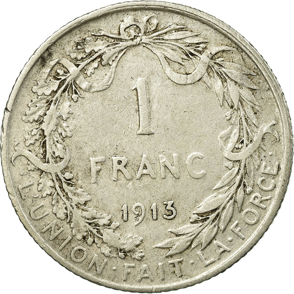 Moneta, Belgia, Franc, 1913, VF(20-25), Srebro, KM:72