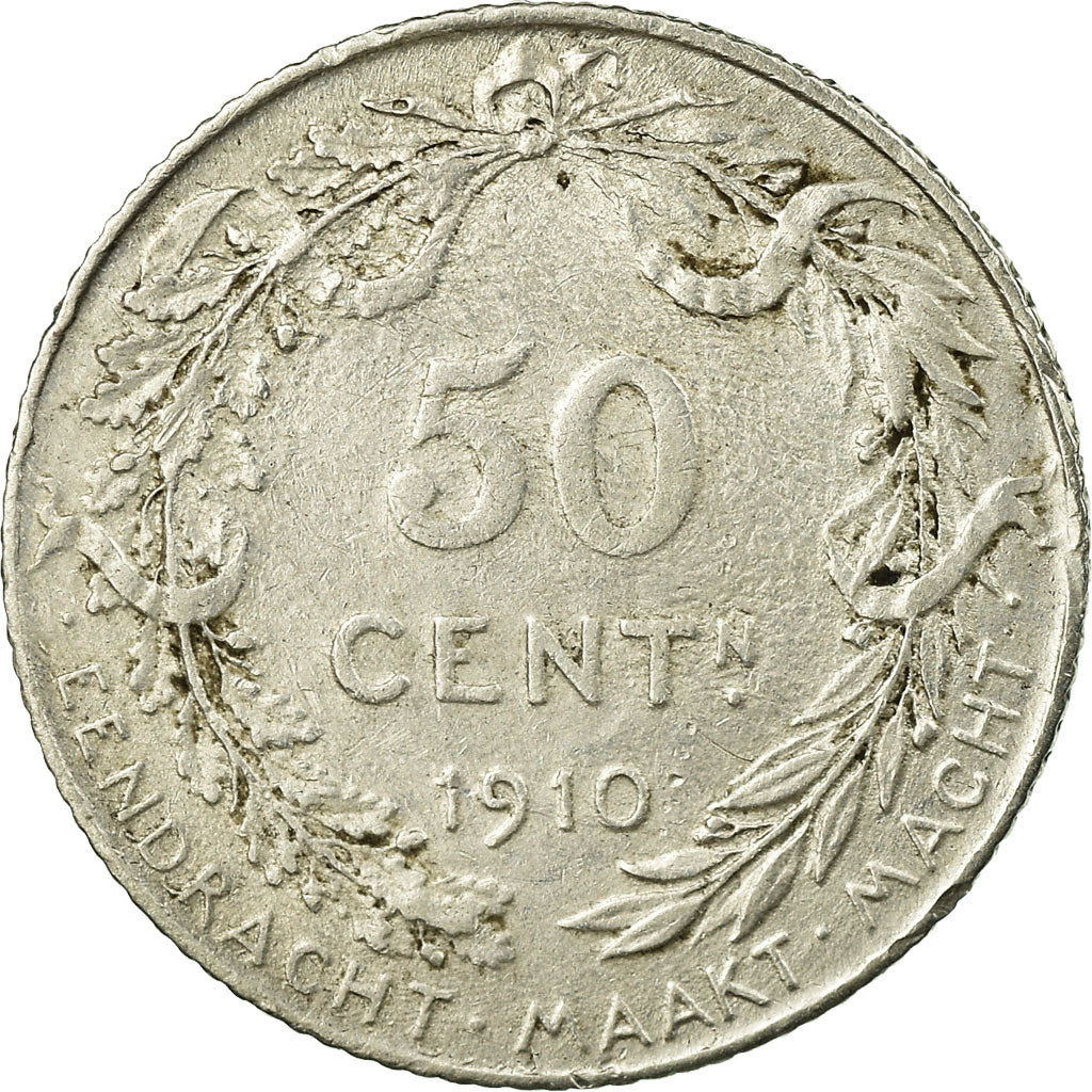 Monnaie, Belgique, 50 Centimes, 1910, TB, Argent, KM:71
