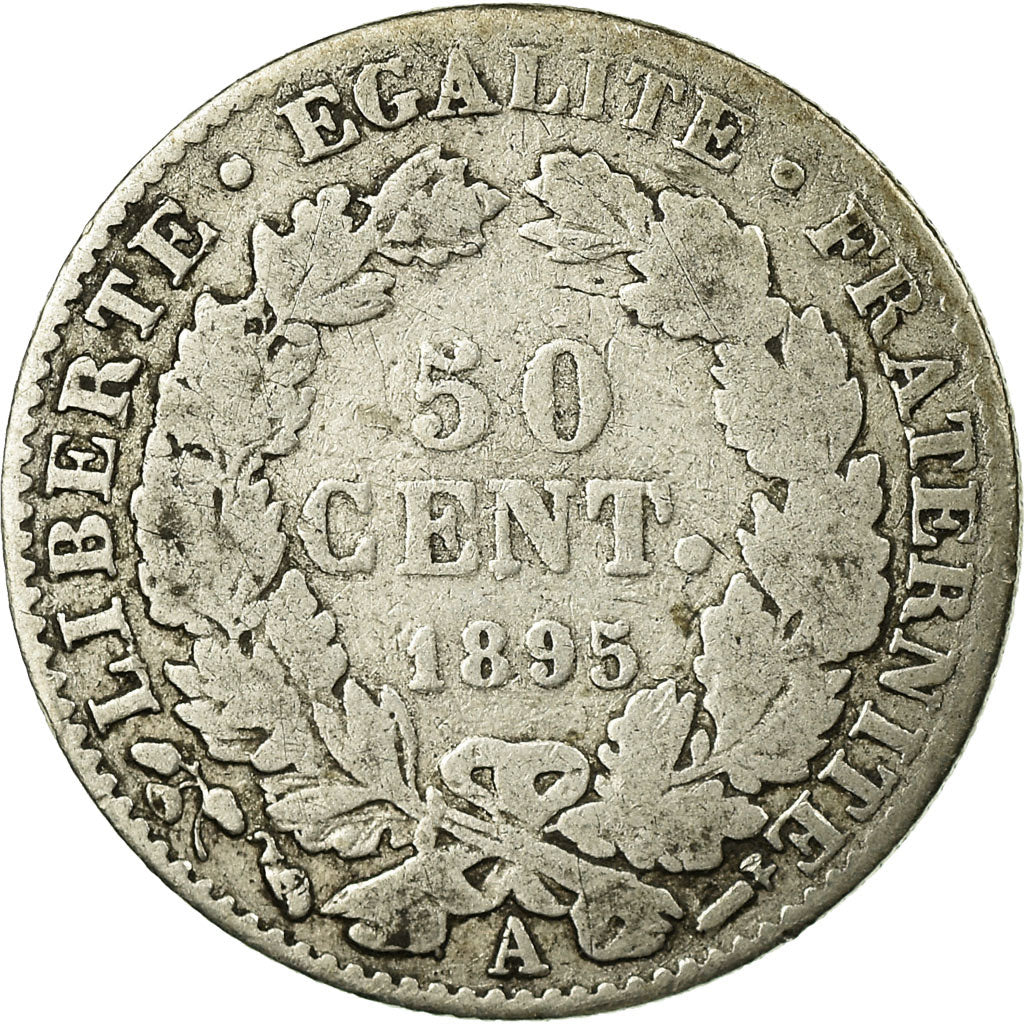 Monnaie, France, Cérès, 50 Centimes, 1895, Paris, TB, Argent, Gadoury:419a