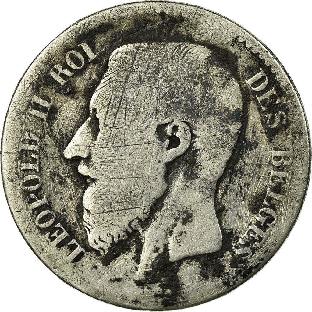 Coin, Belgium, Leopold II, Franc, 1867, VG(8-10), Silver, KM:28.1