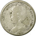 Coin, Netherlands, Wilhelmina I, 25 Cents, 1918, VG(8-10), Silver, KM:146