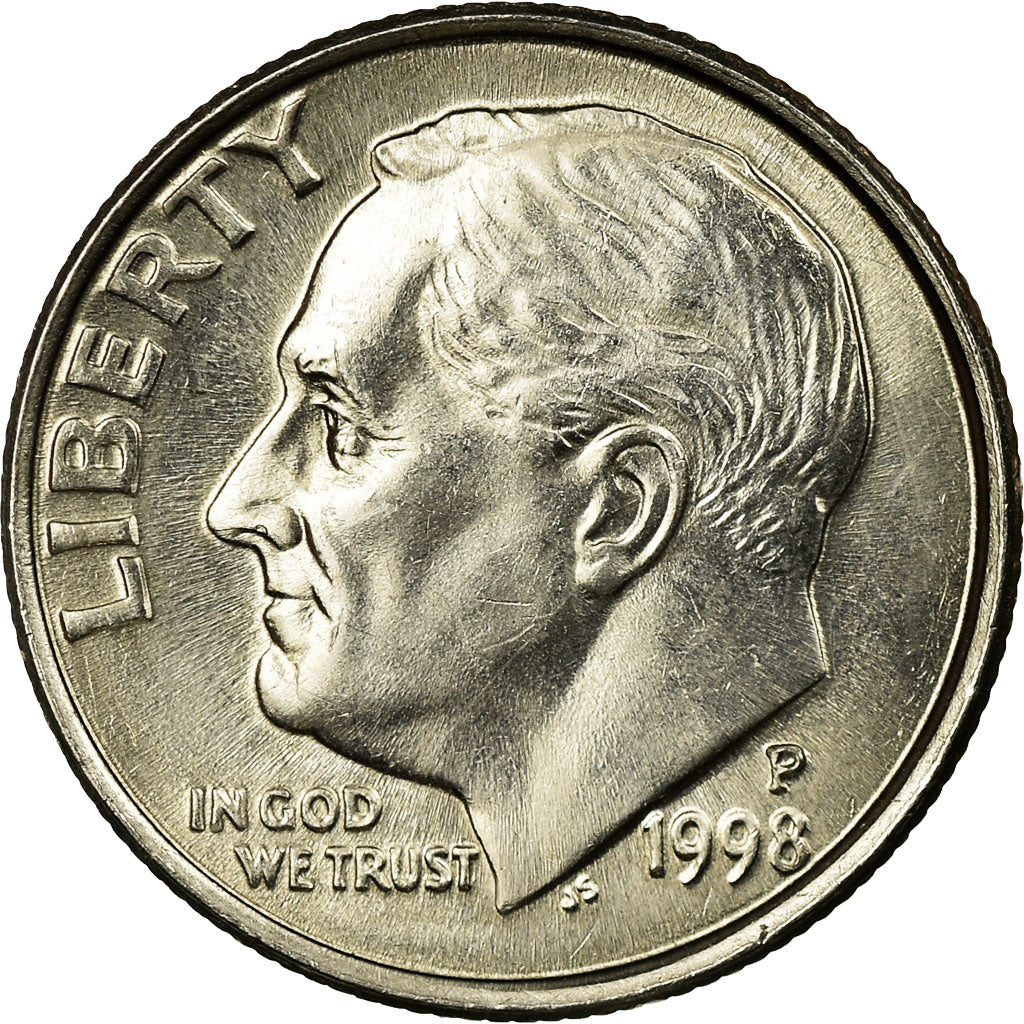 Coin, United States, Roosevelt Dime, Dime, 1998, U.S. Mint, Philadelphia