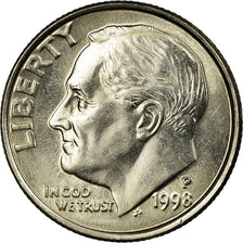 Coin, United States, Roosevelt Dime, Dime, 1998, U.S. Mint, Philadelphia