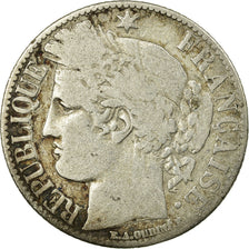 Moneta, Francja, Cérès, Franc, 1871, Bordeaux, VG(8-10), Srebro, KM:822.2