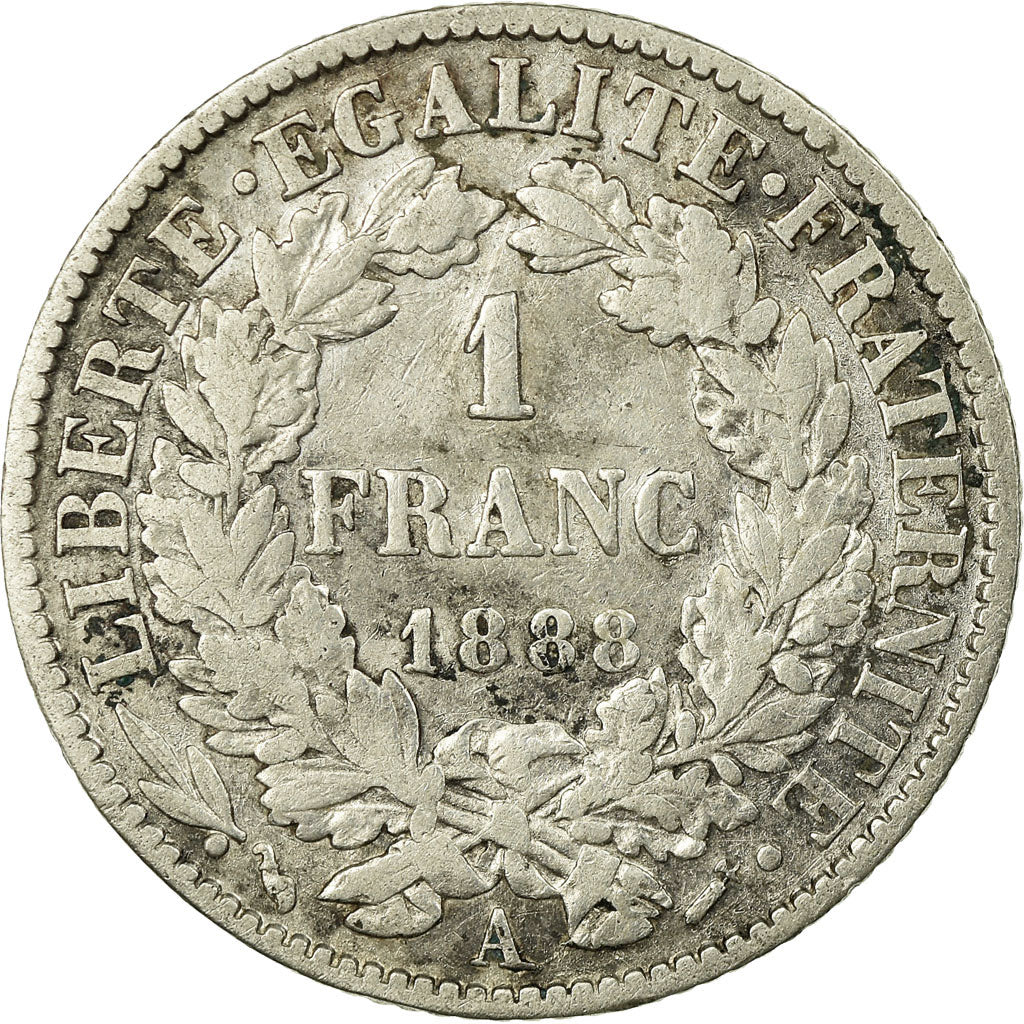 Münze, Frankreich, Cérès, Franc, 1888, Paris, S, Silber, KM:822.1