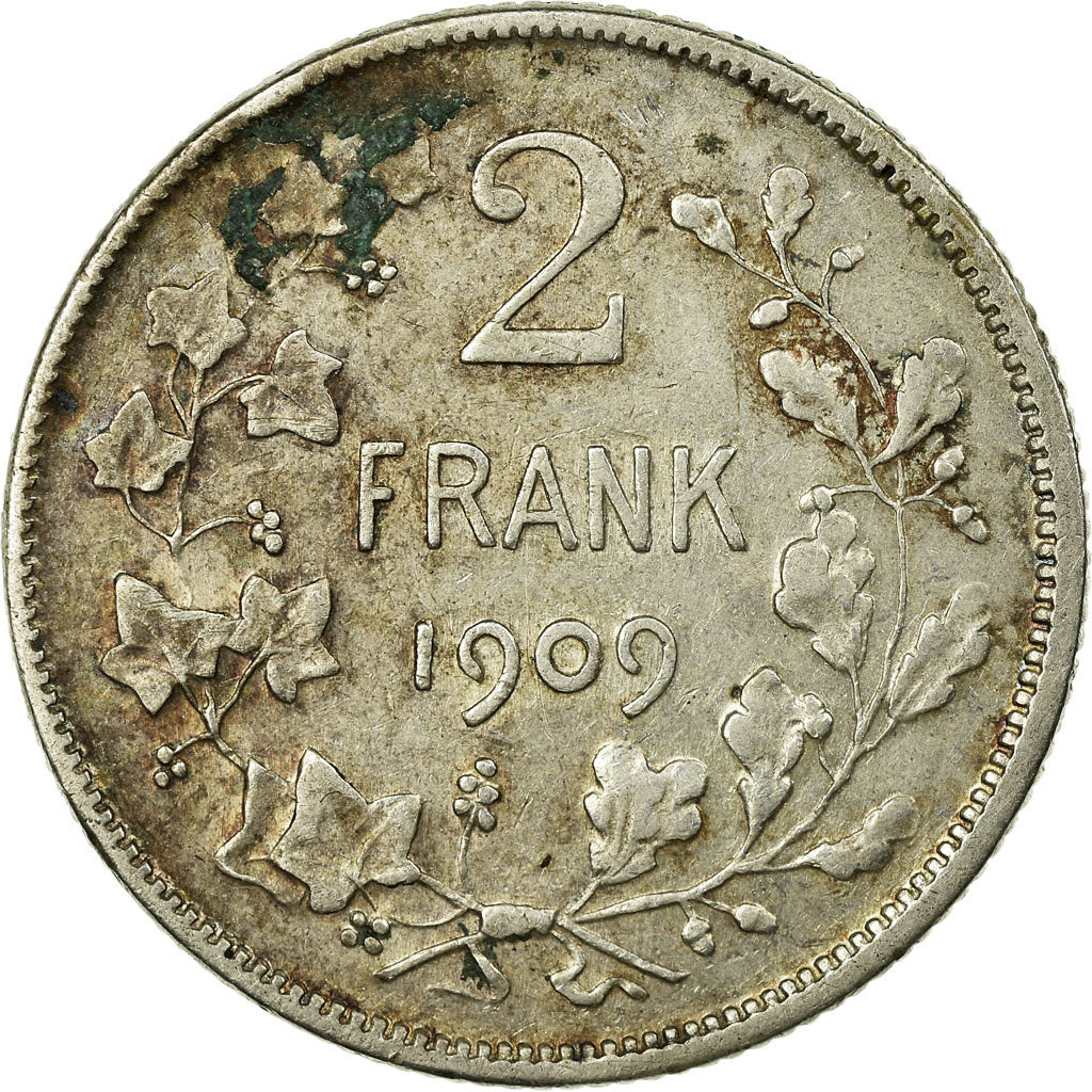 Coin, Belgium, 2 Francs, 2 Frank, 1909, VF(20-25), Silver, KM:59
