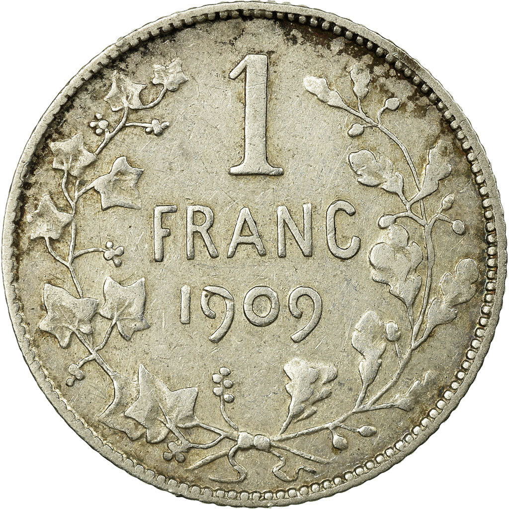 Monnaie, Belgique, Franc, 1909, TB, Argent, KM:56.1