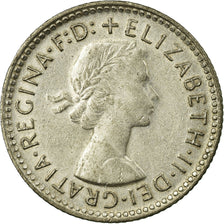 Moneda, Australia, Elizabeth II, Sixpence, 1963, Melbourne, EBC, Plata, KM:58
