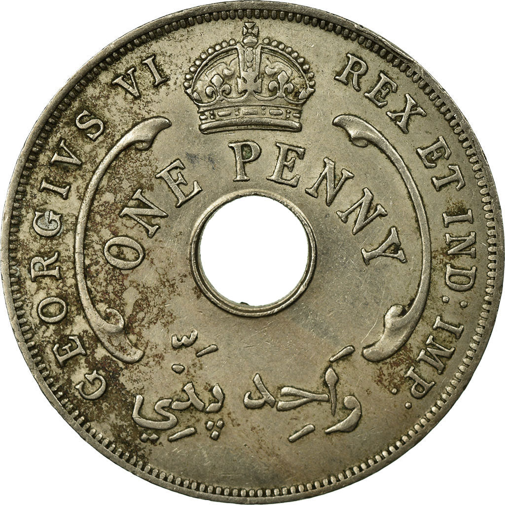 Monnaie, BRITISH WEST AFRICA, George VI, Penny, 1942, TTB, Copper-nickel, KM:19