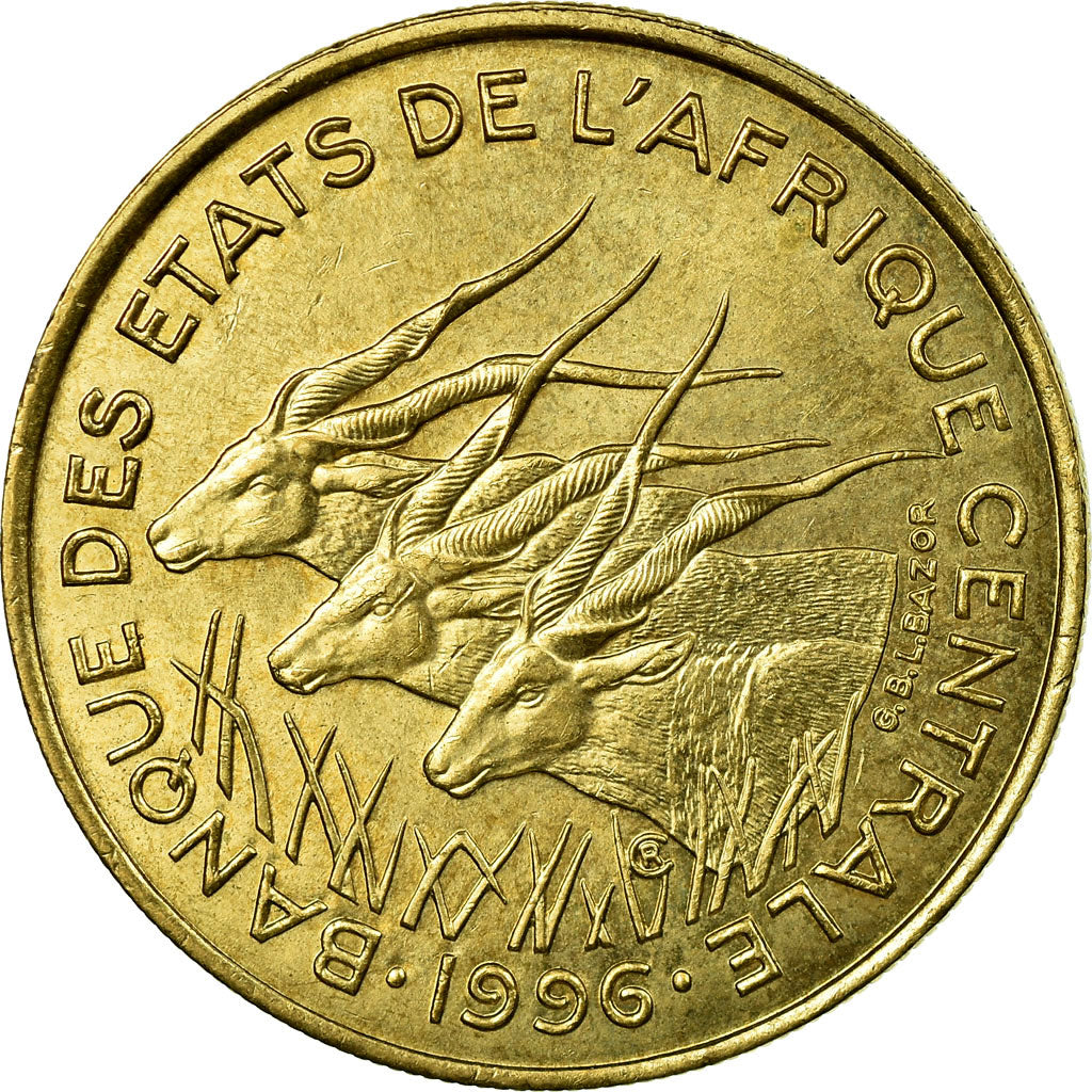 Coin, Central African States, 25 Francs, 1996, Paris, AU(55-58)