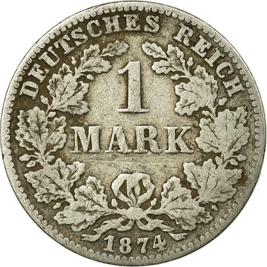 Coin, GERMANY - EMPIRE, Wilhelm I, Mark, 1874, Frankfurt, VF(20-25), Silver