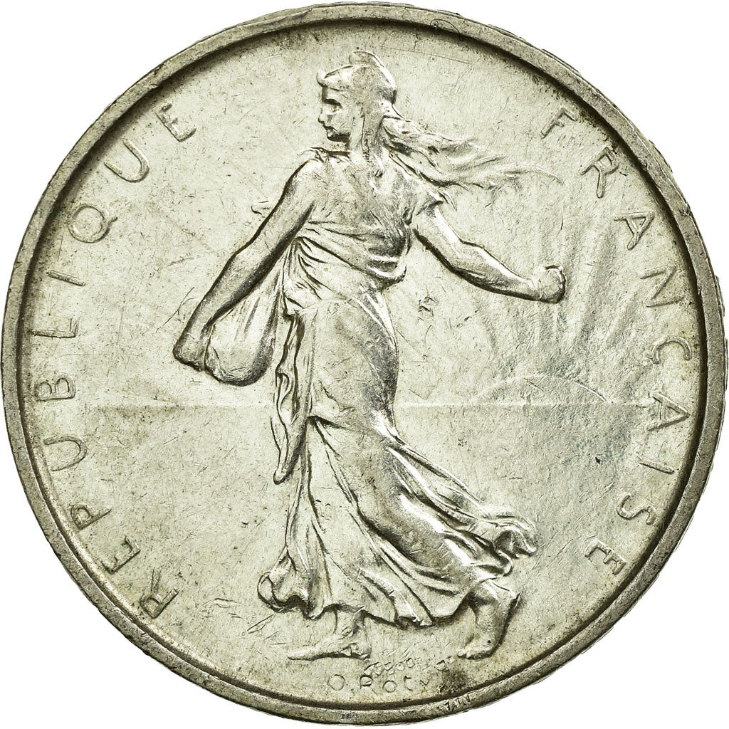 Moneda, Francia, Semeuse, 5 Francs, 1967, MBC, Plata, KM:926, Gadoury:770