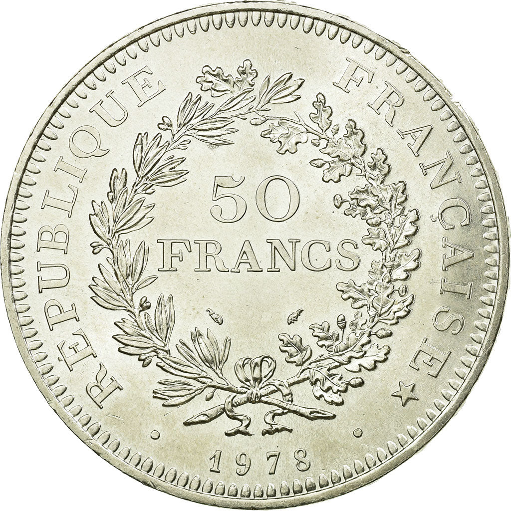 Coin, France, Hercule, 50 Francs, 1978, Paris, AU(55-58), Silver, KM:941.1